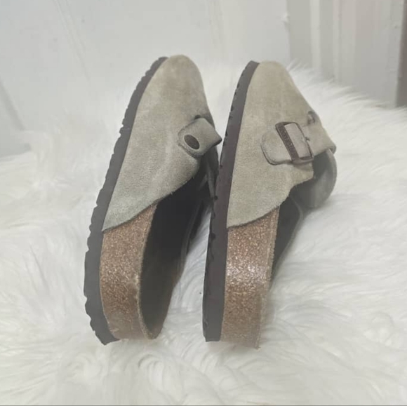 Birkenstock Boston BS Suede Leather Soft Footbed Taupe Sandals Size L-10 M-8 main image 9